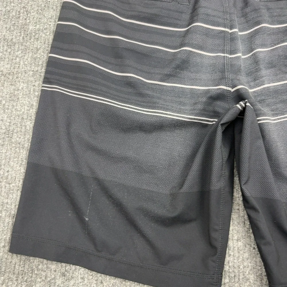 ONeill‎ Shorts Mens 38 Black Polyester Striped Hybrid Boardshorts Surf Casual